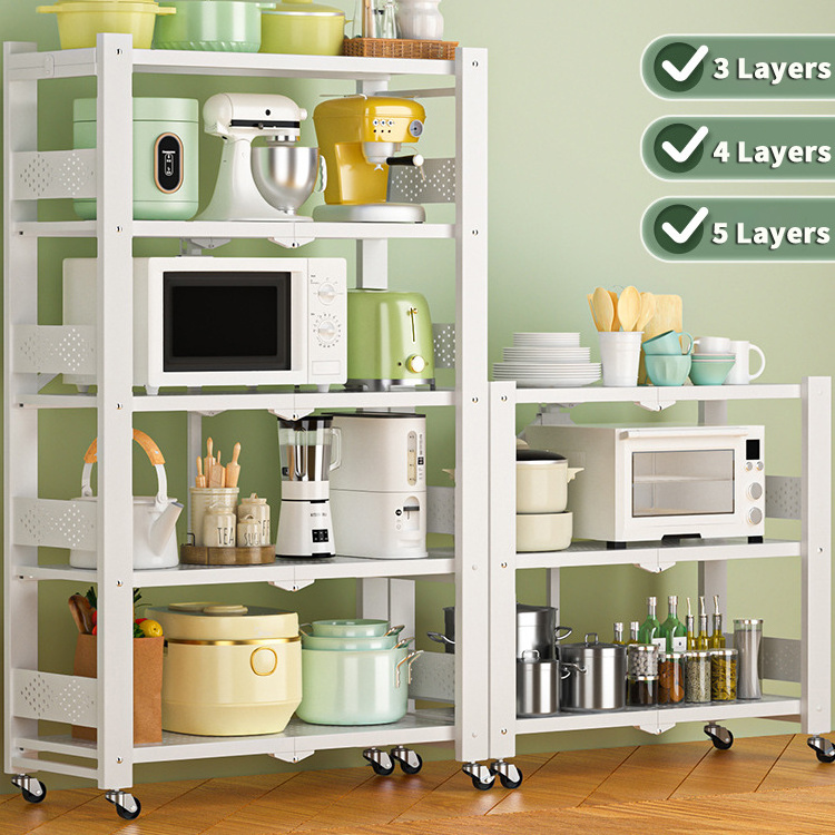 Movable Kitchen Racks Storage on Wheels Heavy Duty metal storage racks for Kitchen storage racks shelving units