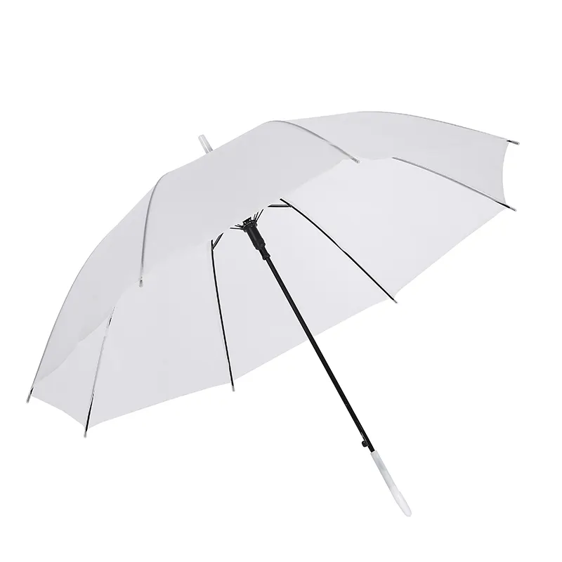 High quality  Auto Open Eco Friendly Transparent J Curved Handle POE clear umbrella customization gift umbrella