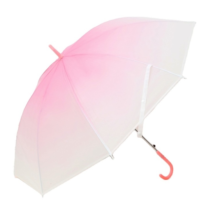 Hot sale Automatic Kid Wholesale rain umbrella transparent Fashion Colorful POE Straight Clear promotional auto open Umbrella