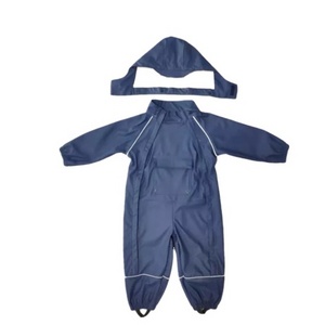 Waterproof Windproof PU Fabric Overall RainSuit for Kids Reflective Work Jacket with PVC & TPU Customizable Logo Rainwear Poncho