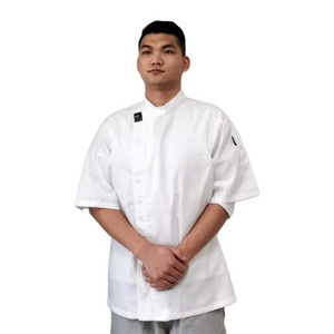 New styles Short Sleeves Chef Jackets Black white chef coat cooking uniform