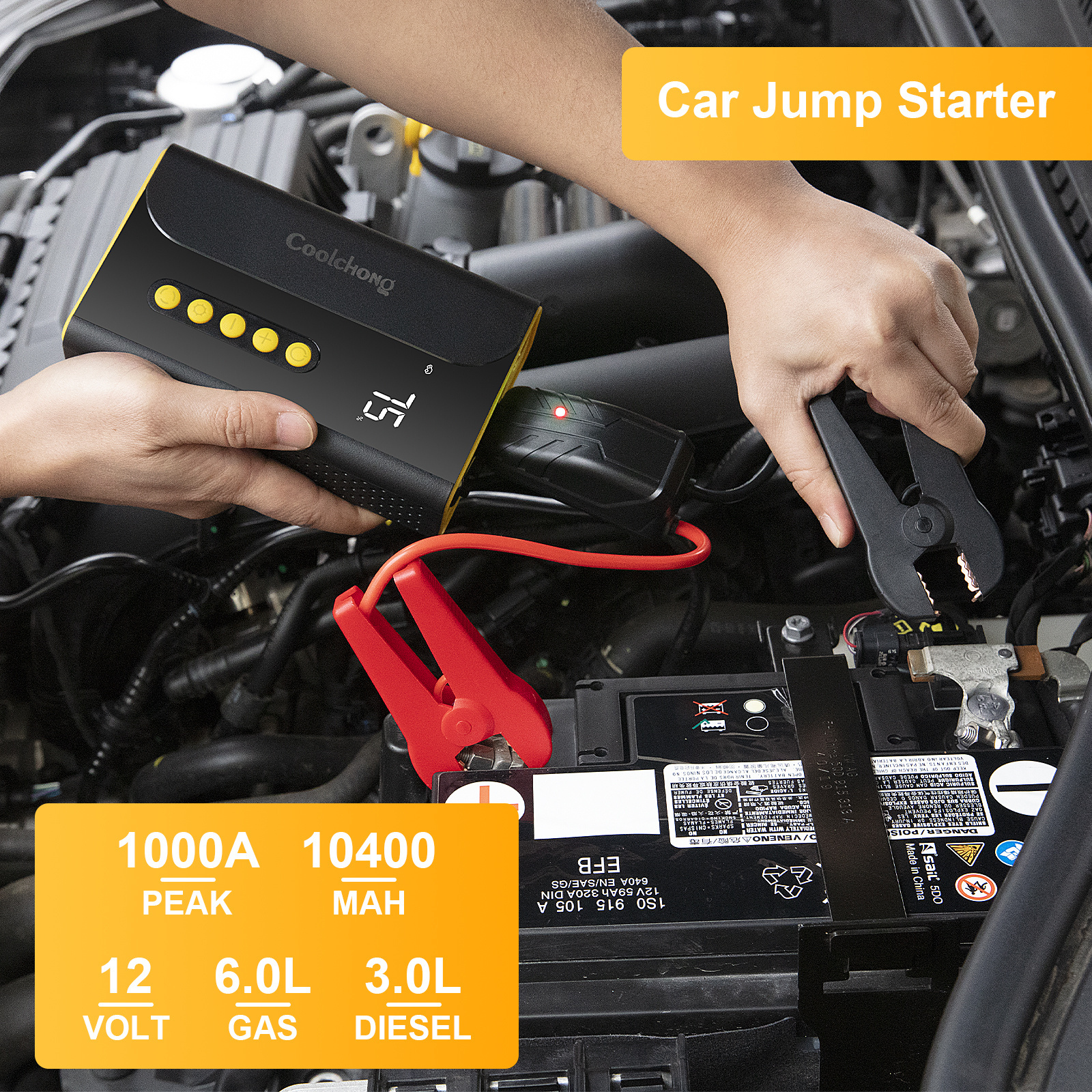 Jump Starter With Tyre Inflator Jump Box With Air Compressor 150PSI Car Jump Starter With Air Pump