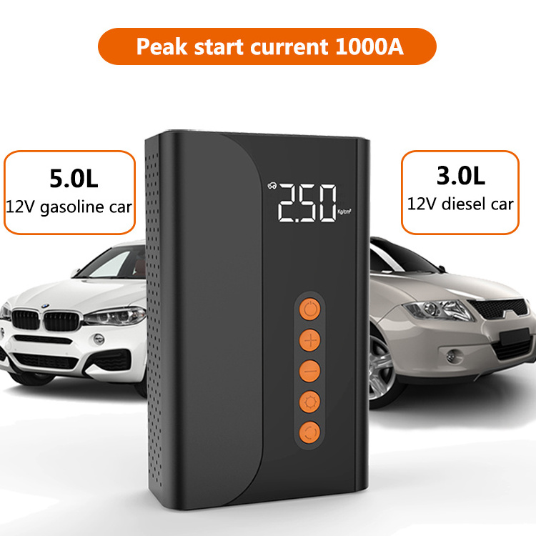 Car Emergency Tools 10400mah Engine Power Bank Auto Jump Starter Power 2 In 1 With Air Pump