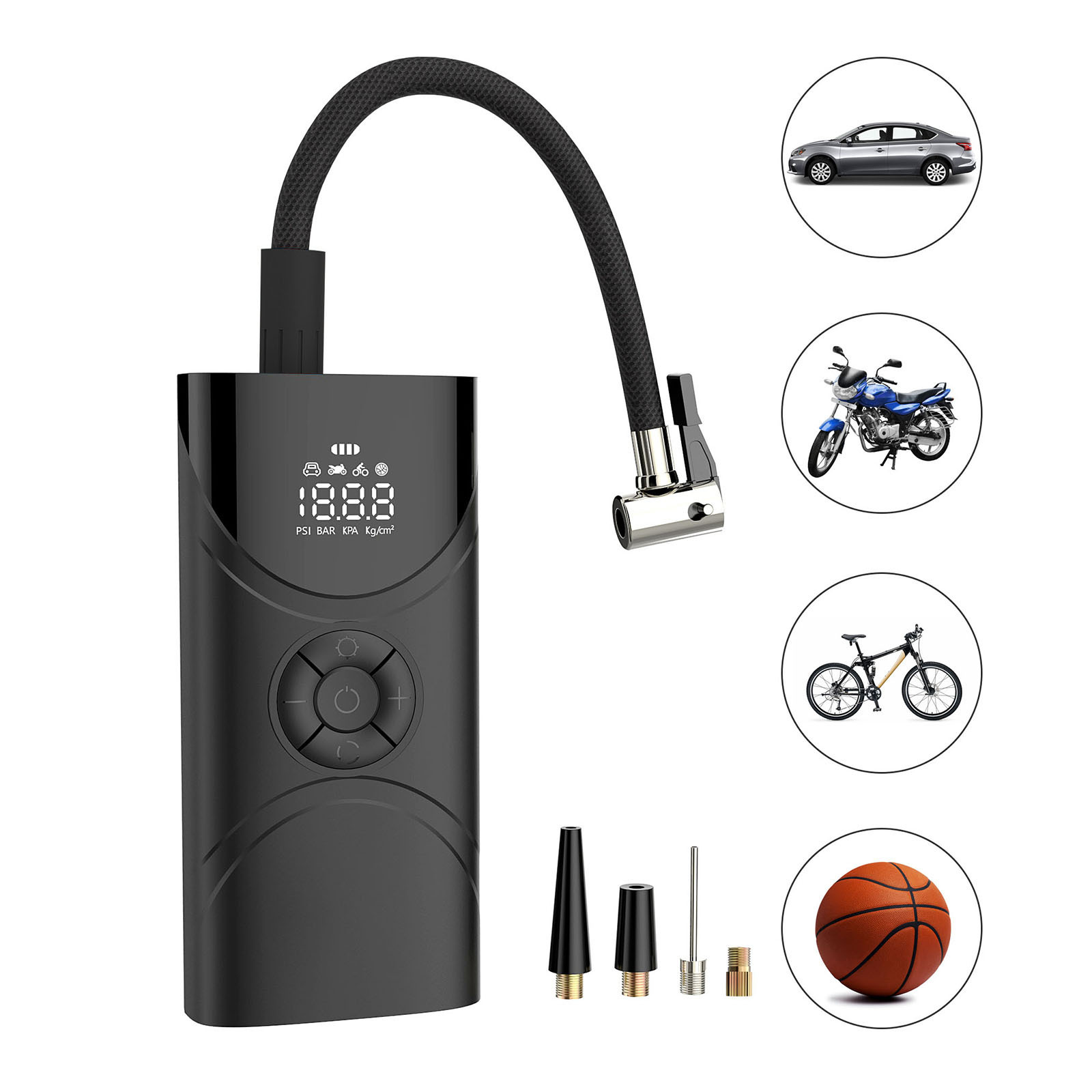 New Rechargeable Bicycle Portable Battery Wireless Digital Mini Cordless Car Tire Inflator Air Pump Compressor