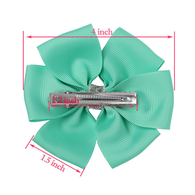 20pcs grosgrain Ribbon 4 inch boutique hair bows girl Hair bow with alligator clips