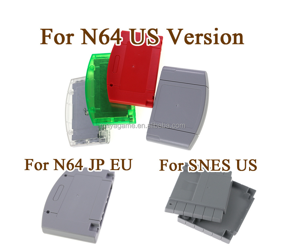 Game Card Shell For N64 Game Cartridge Cover Plastic Case US JP EU Version For Nintendo N64 With Metal Bracket Screws