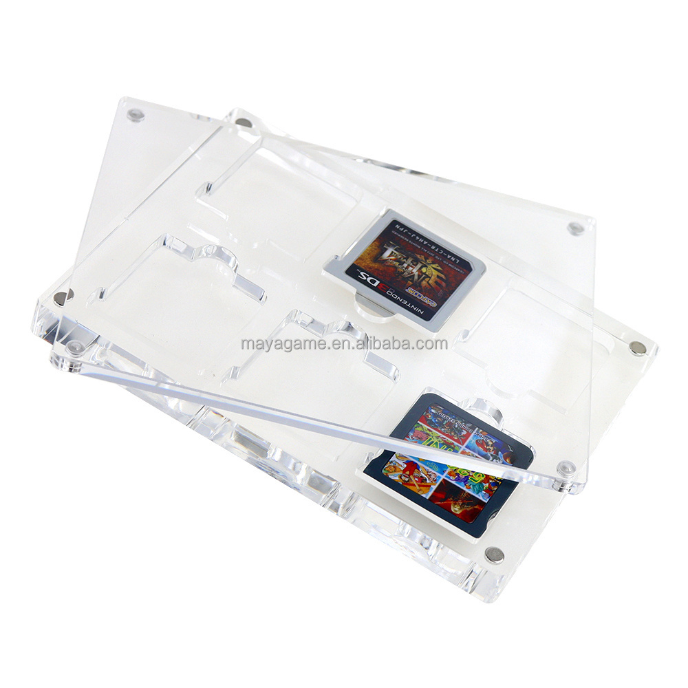 6 in 1 High transparency Acrylic Magnetic suction cover Games Storage Box Hard Shell cartridge Case for Nintendo 3DS DS