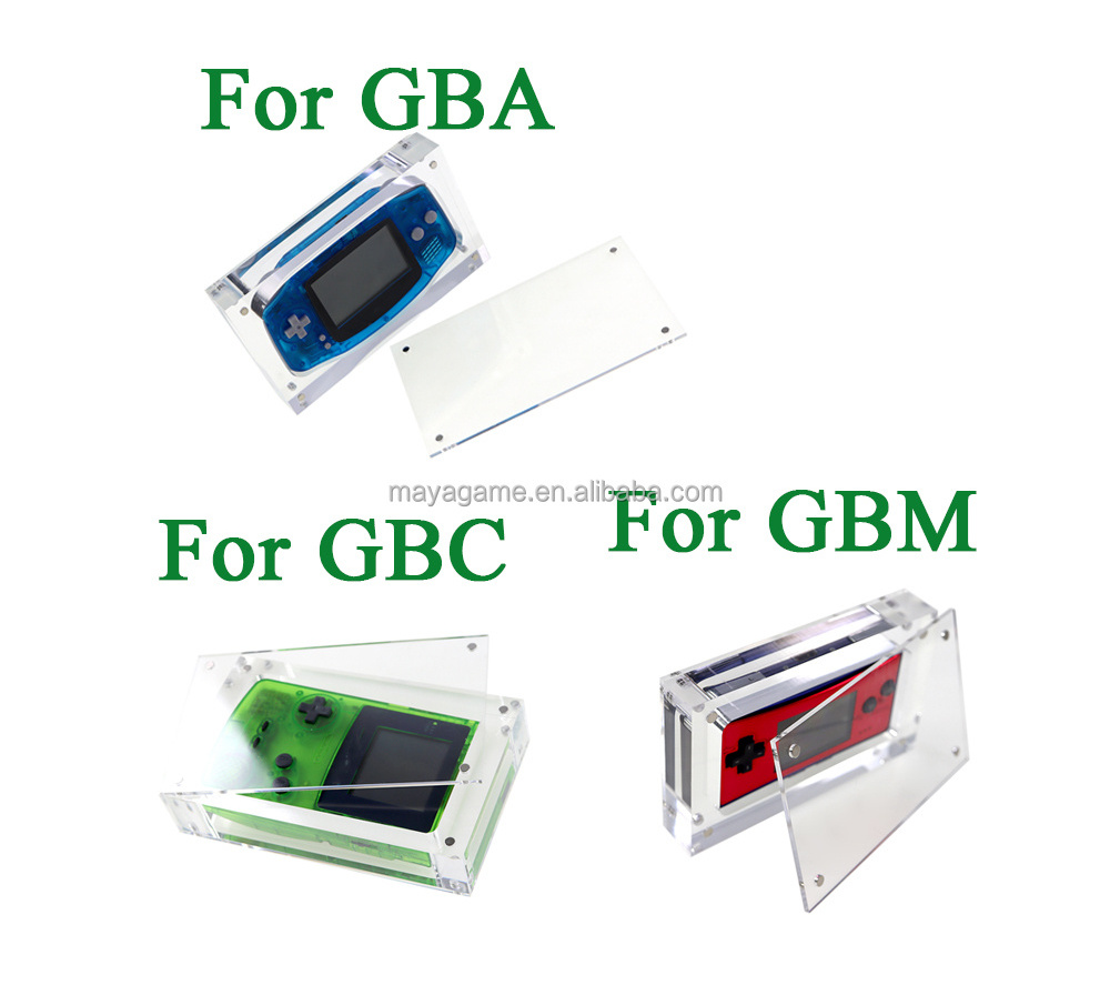 New Transparent Storage Acrylic For GBM Game Console Cover Shell Clear Box Display Stand Game Accessories For GBA GBC