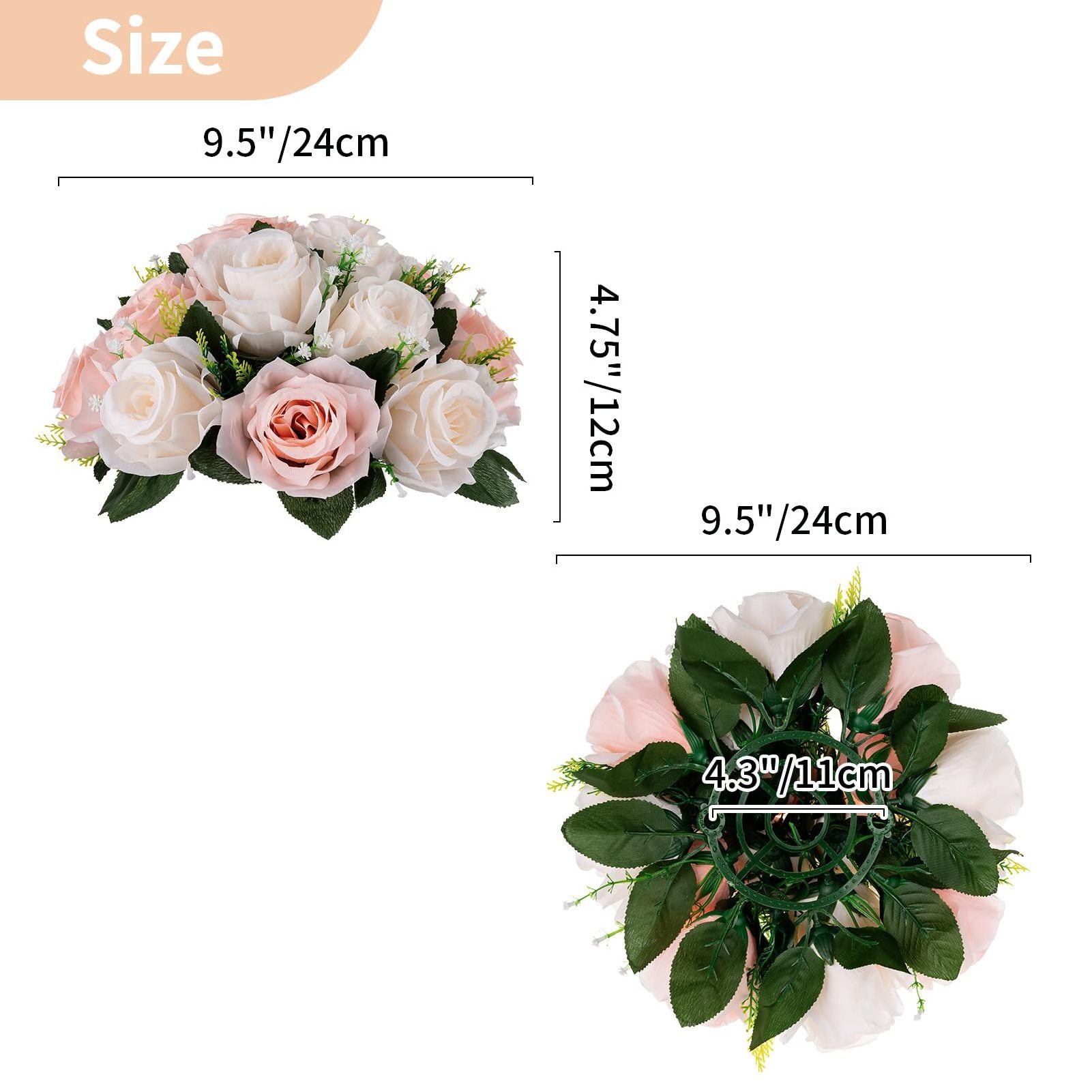 Artificial Flowers Bridal Bouquet Wedding Decoration Pack Dusty Rose White Fake Bouquets Artificial Flowers Silk Flowers Roses