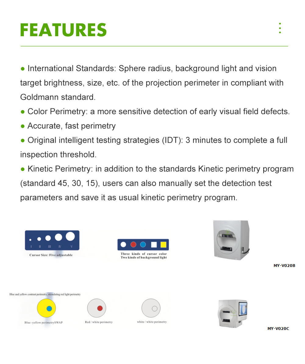 ophthalmology instruments eye test machine auto humprey perimeter projection perimeter