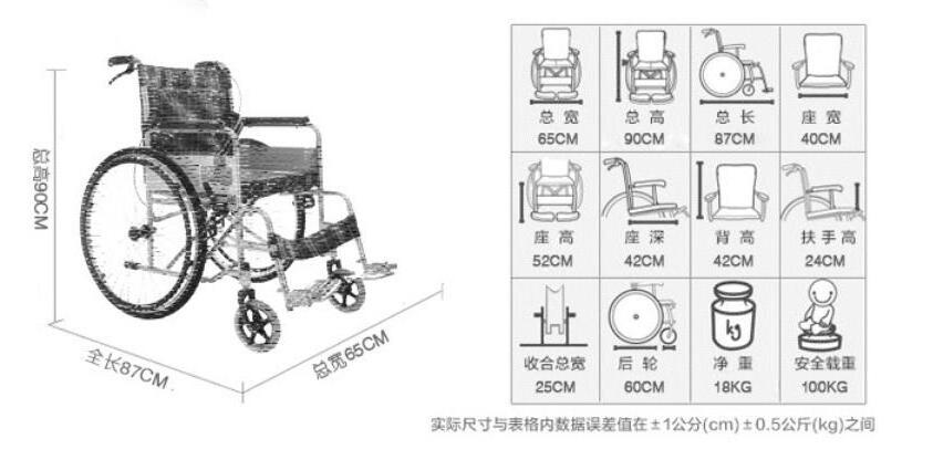 Comfortable Foldable Oxford cloth stainless steel standard manual adult removable  wheelchair for disabled elderly