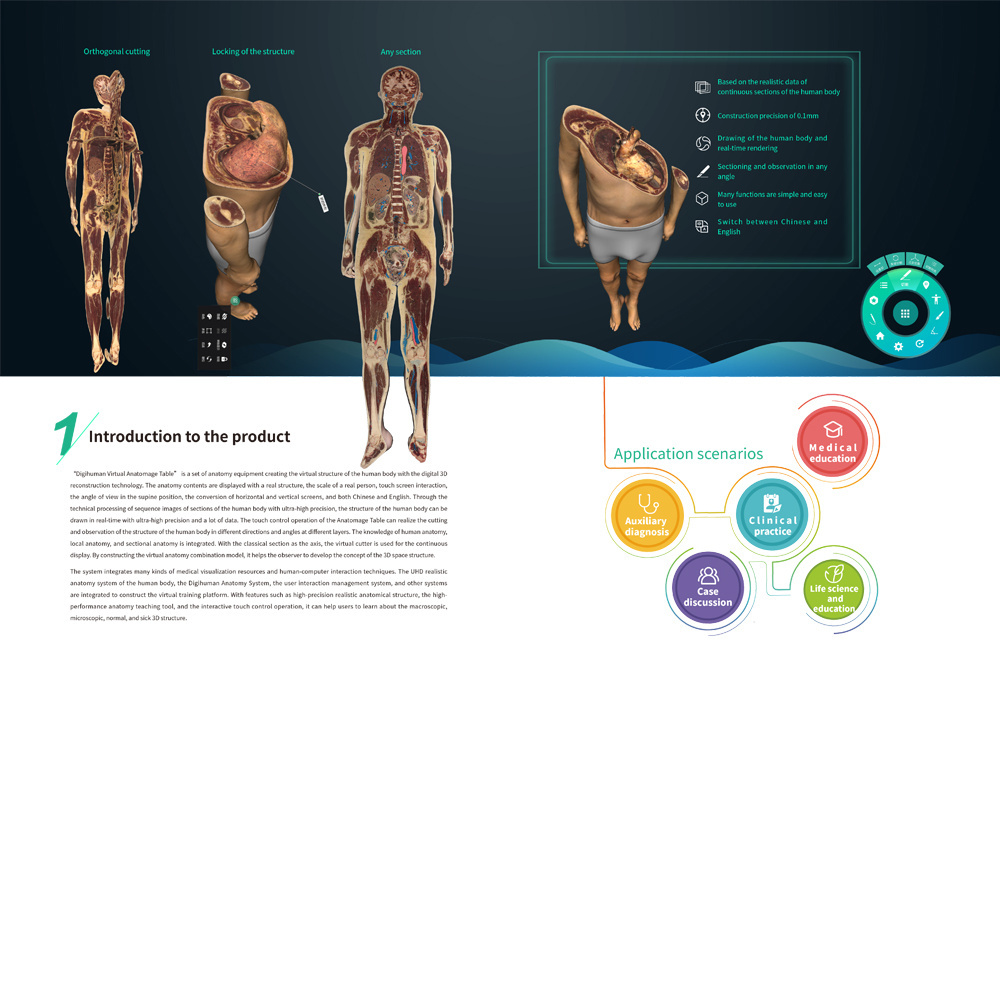 New University projects Digital Human Anatomy System Anatomage 3D body HD Digihuman Virtual  Anatomage Table