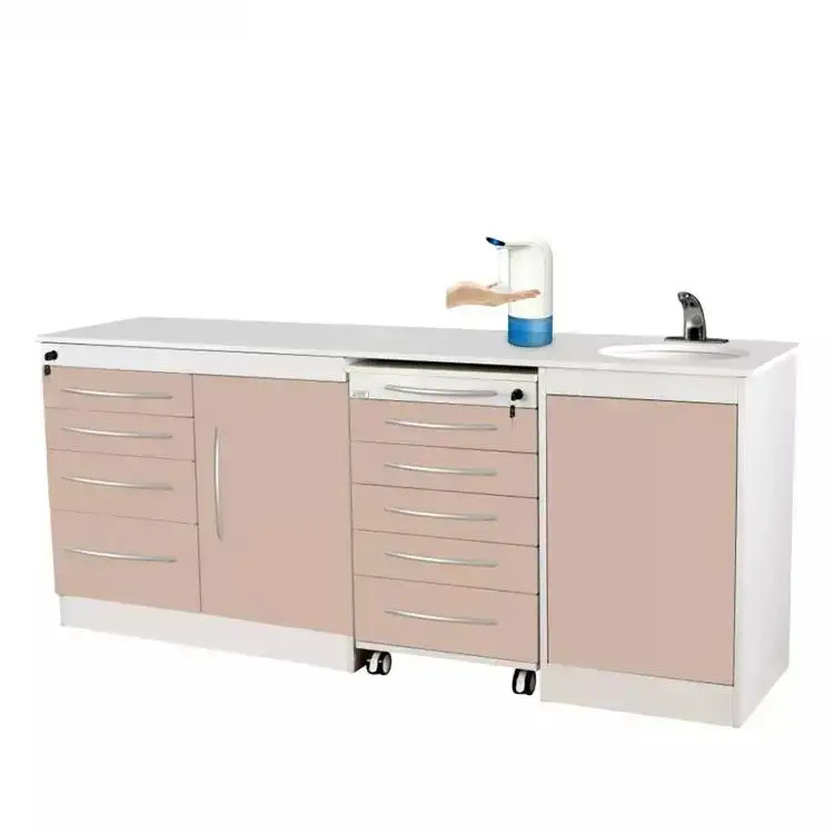 10mm Steel Panel 200kg Dental Clinic Furniture Cabinet Body Desk Stainless Steel Ce Blue Turbine Office Cabinets