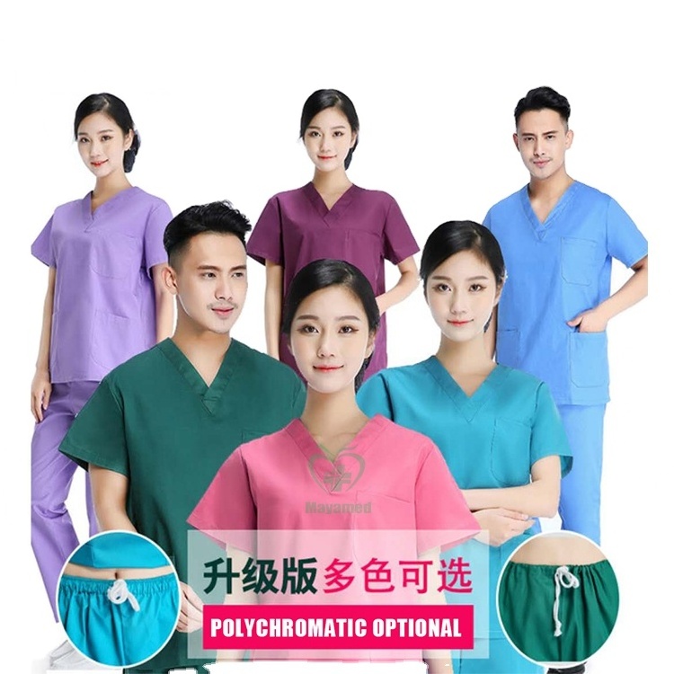 MY-Q021 100% Cotton professional surgical suit nurse doctor medical scrubs hospital uniforms