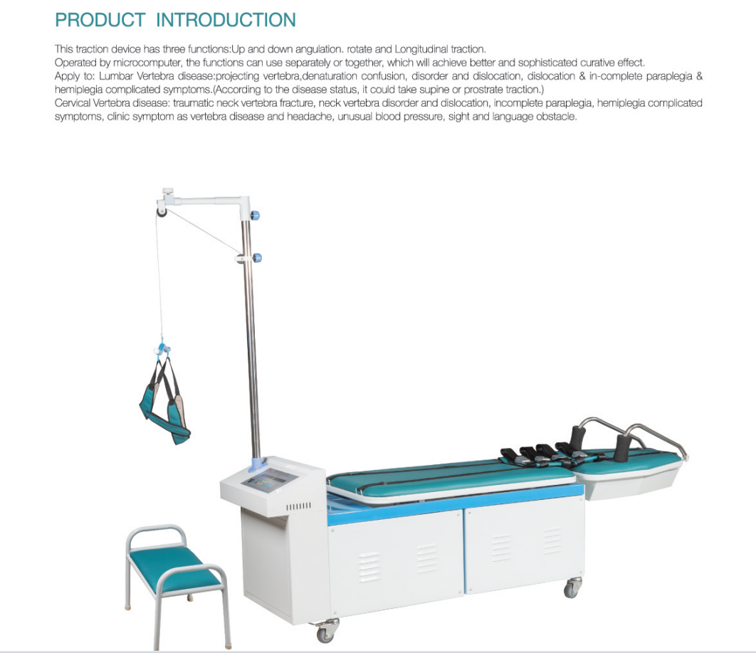 MY-S015 medical physiotherapy equipment lumbar cervical traction device treatment table traction bed