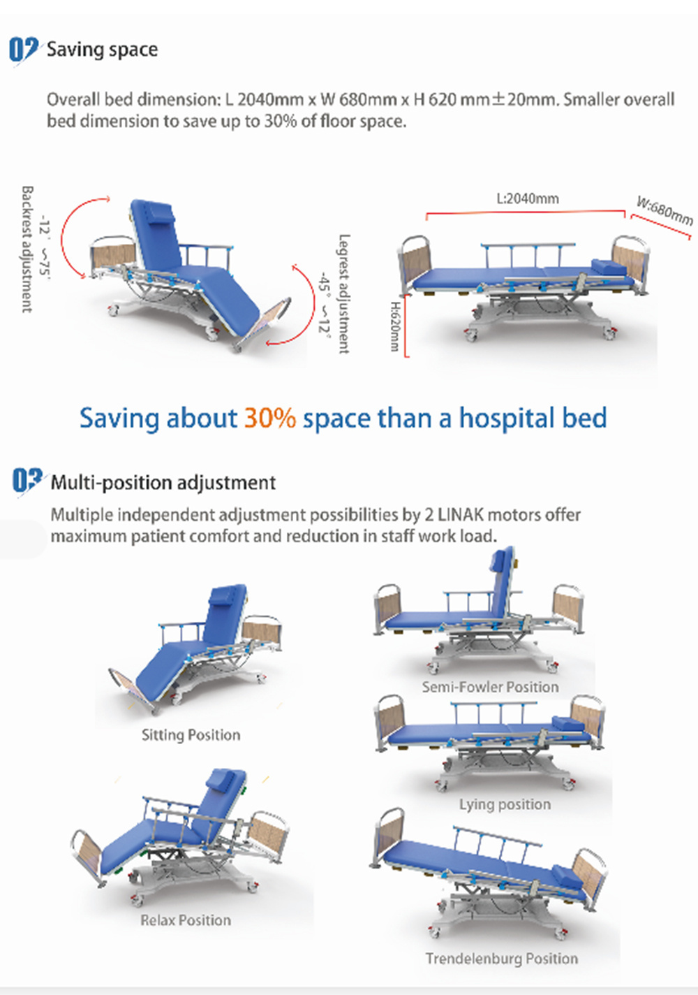 MY-O007O medical two motor electric hospital bed manual dialysis chair for hemodialysis,peritoneal dialysis,blood donation