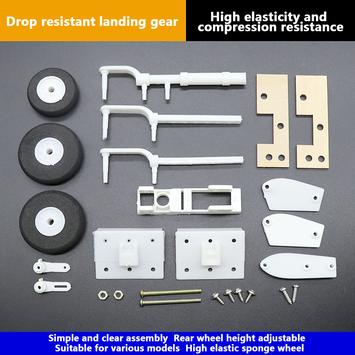 SU27 Assembly KT Board Nylon Landing Gear DIY Steering Wheel Landing Gears Undercarriage For FPV RC Fixed Wing Airplane