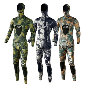 custom high quality logo 1mm 5mm camouflage men and women camo spearfishing wet suit camp neoprene diving suit