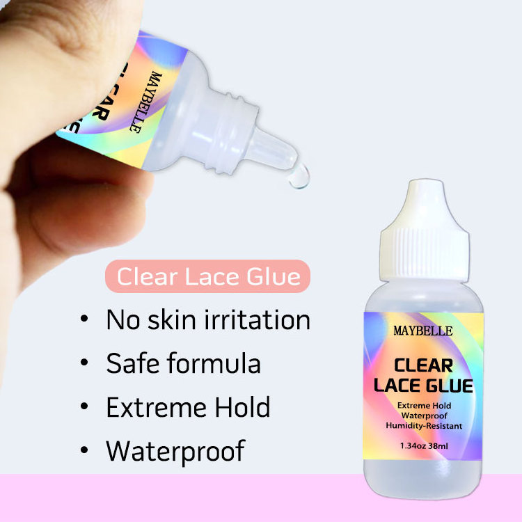 Private Label Waterproof Extreme Hold Invisible Hair Glue Lace Clear Adhesive Glue Wholesale