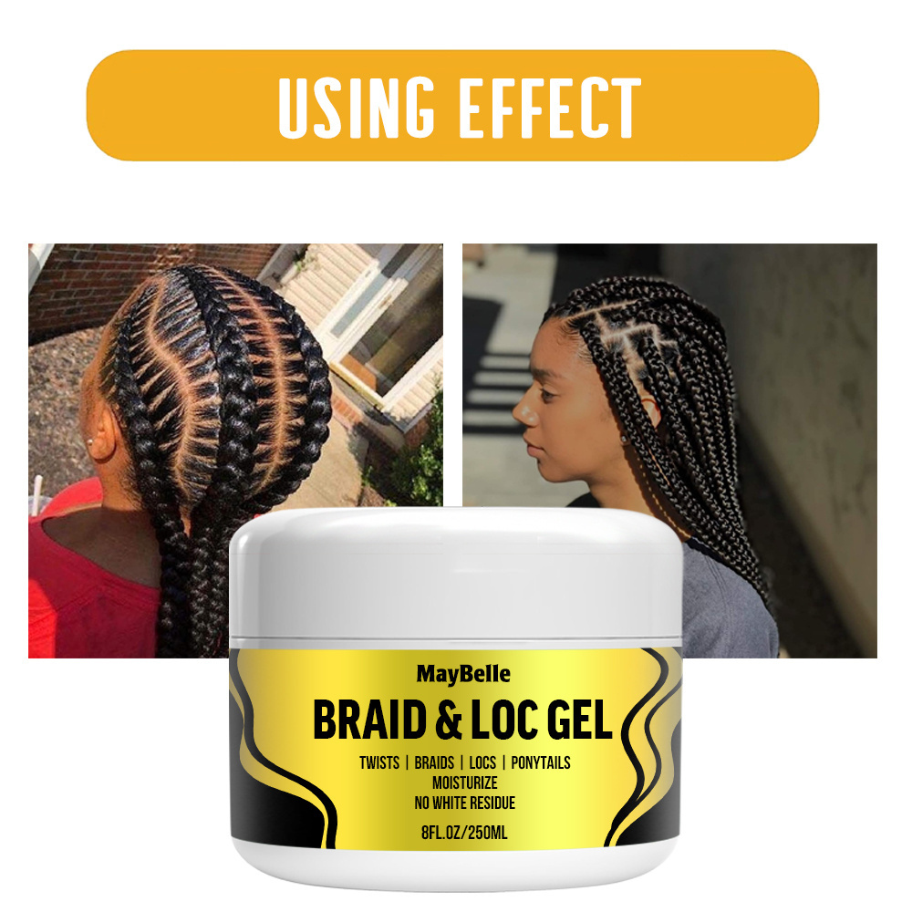 Custom Label Braid Gel Strong Hold Baby Hair Styling Gel No Flaking Lock Twist Braid Gel With Satin Sleep Bonnet