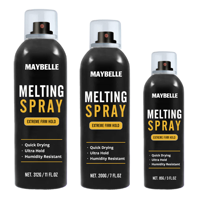 Private Label Melt Down Glue Spray Hair Holding Spray Different Size Lace Melting Spray