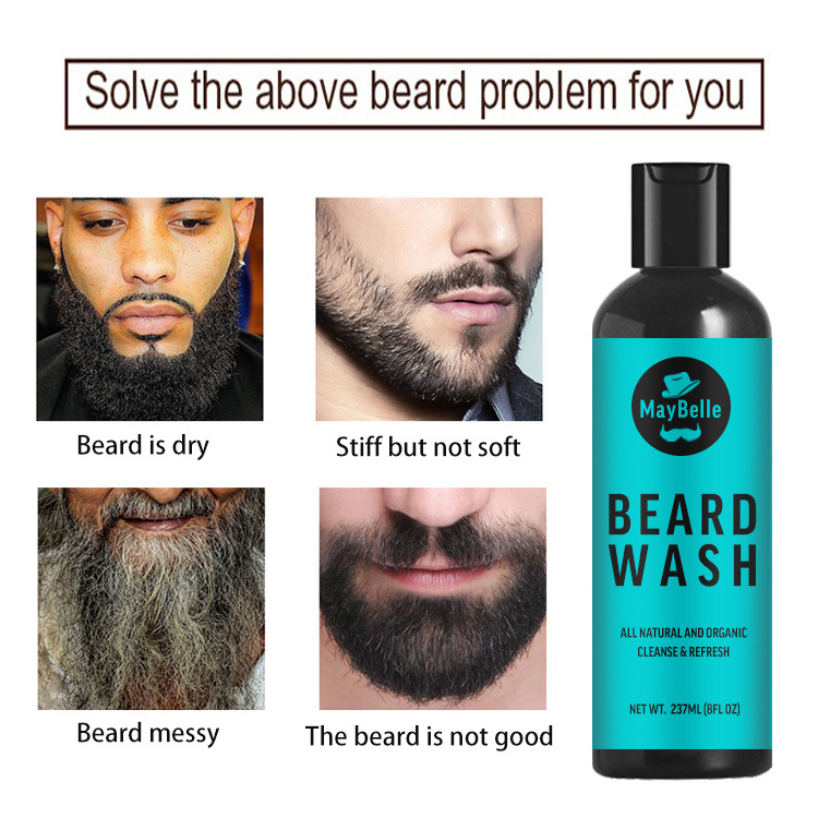 Small MOQ Custom Logo Men's Gift Beard Care Set Derma Roller Natural Beard Oil Shampoo Conditioner Beard Growth Kit