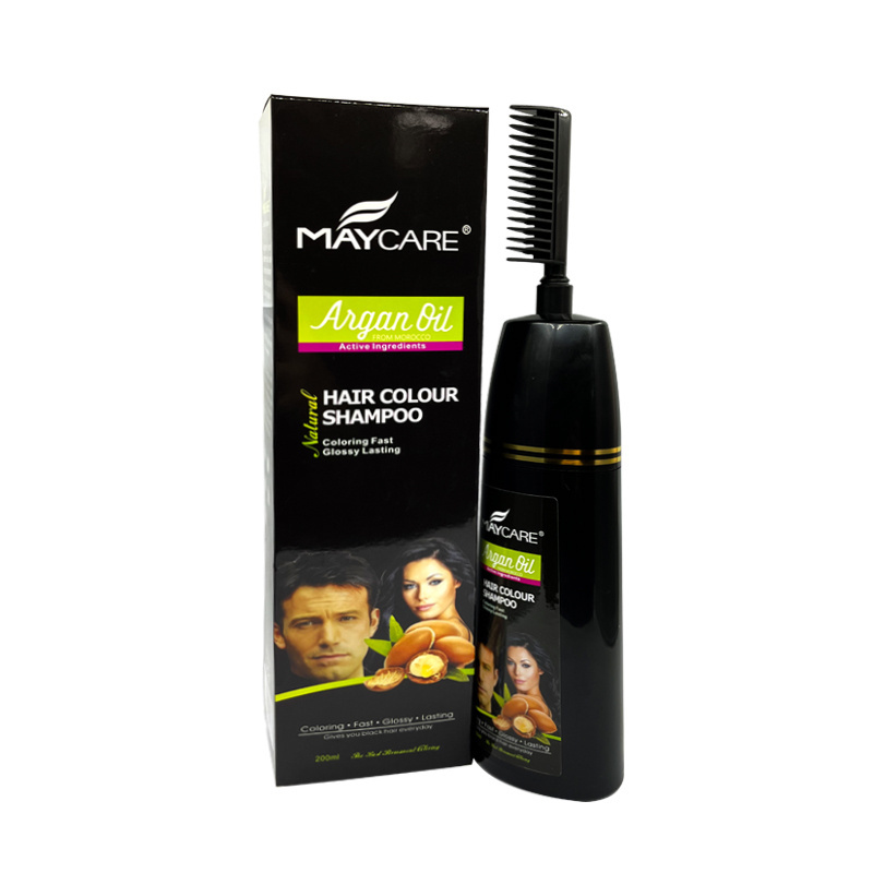 Maycare OEM Brand Ammonia PPD Free White To Black Negro Permanent Hair Color Shampoo