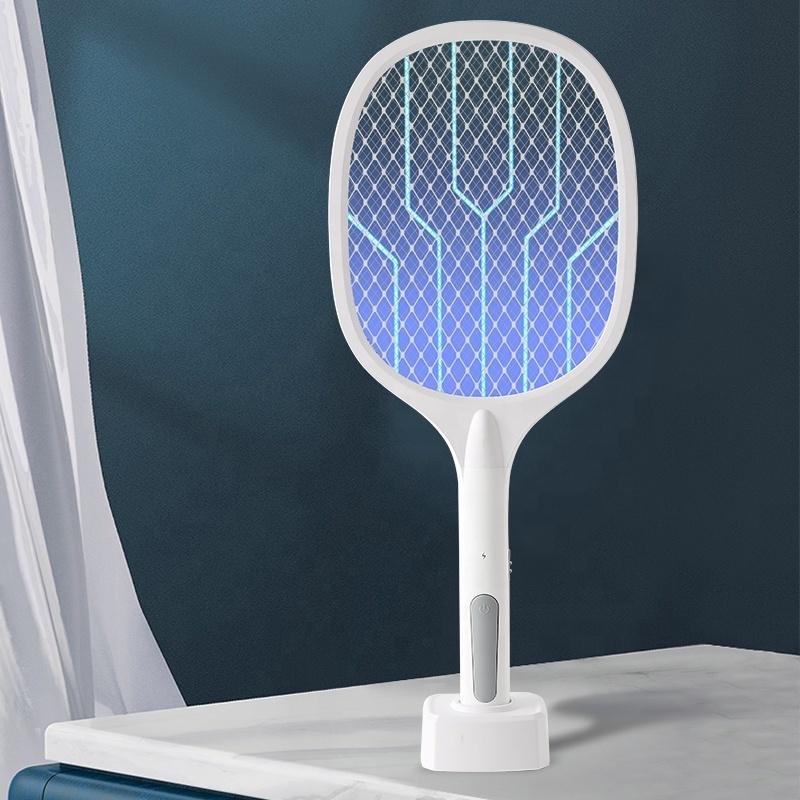 Rechargeable 2 In 1 With Base Electric Fly Mosquito Killer Swatter Pest Control Mosquito Bat