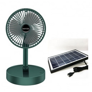 Telescopic Fan Rechargeable Outdoor Solar Power Bank Portable Camping Mini Table Folding Fan