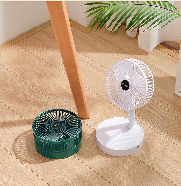 Telescopic Fan Rechargeable Outdoor Solar Power Bank Portable Camping Mini Table Folding Fan