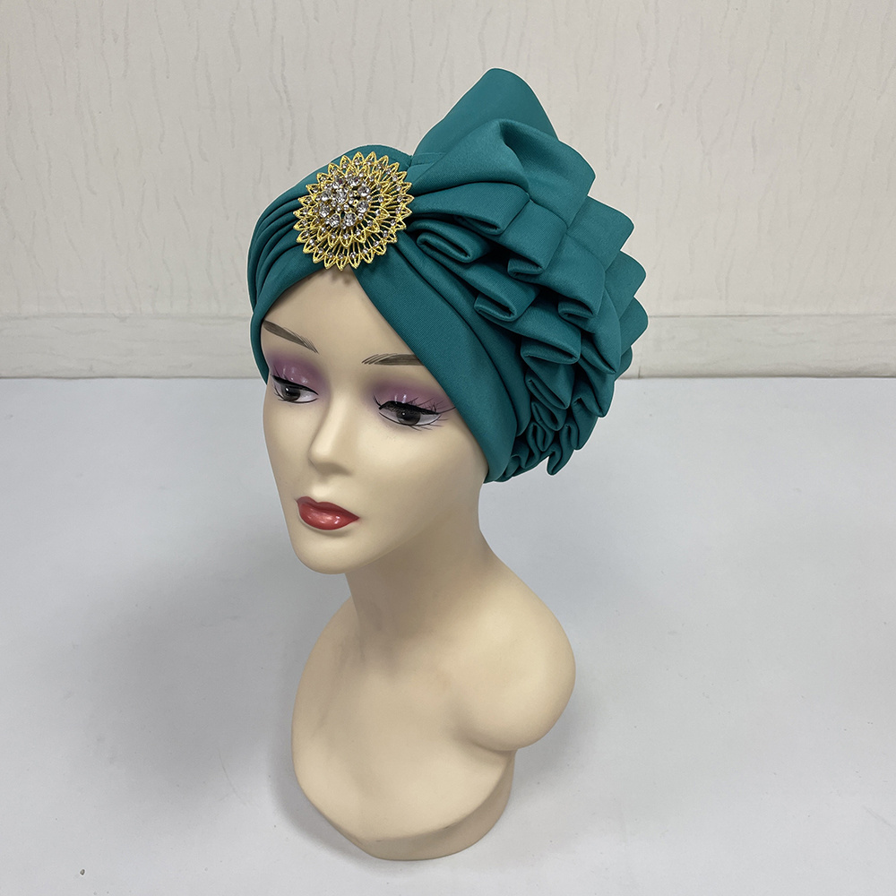 mh-1144 2022 New Design female fashion plain Space cotton turban nigerian gele Casual Fashion african muslim hat