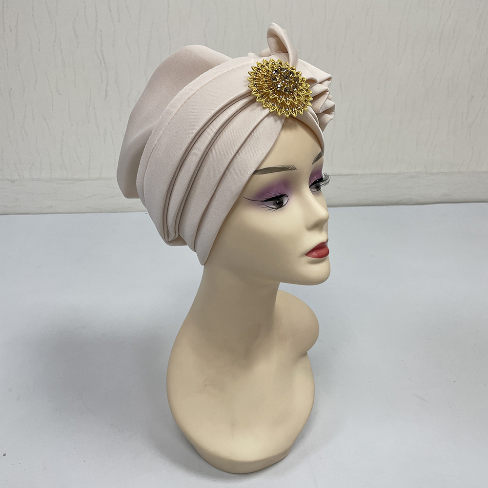 mh-1144 2022 New Design female fashion plain Space cotton turban nigerian gele Casual Fashion african muslim hat