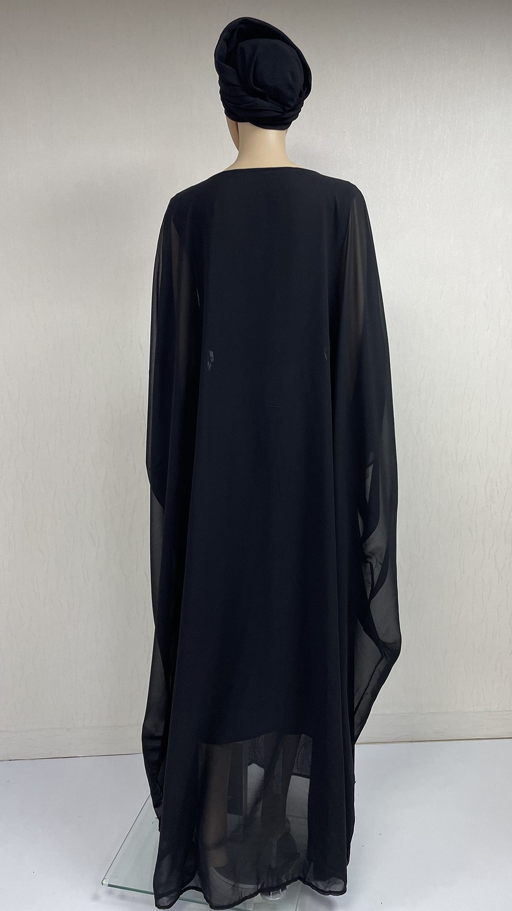 MC-1625 High Quality Women's Burkha Abaya With Diamond Stone Work And Scarf chiffon two piece set Islamic clothing