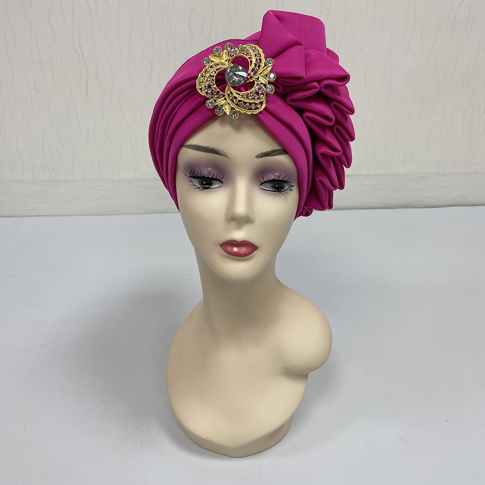 mh-1144 2022 Latest Style Fashion Women Muslim Turban cap Space cotton Bonnet crystal Accessories Turban Hat