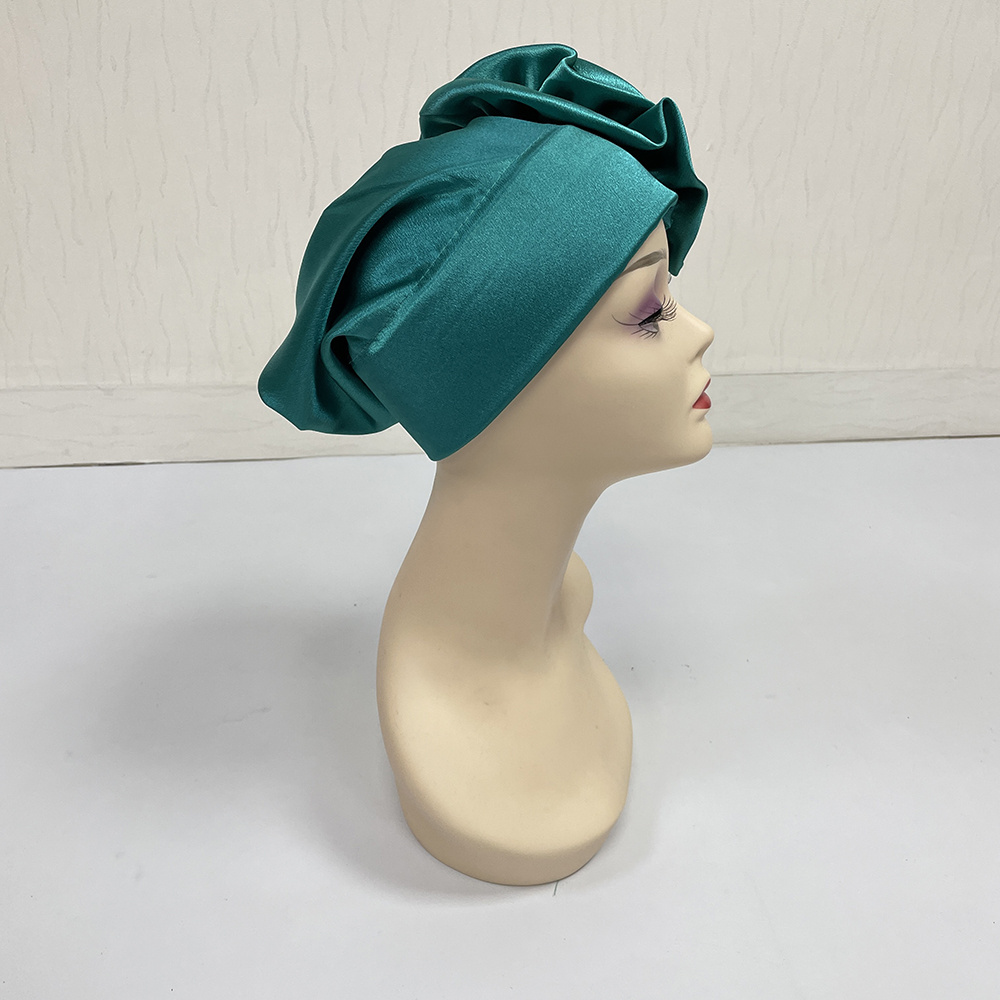 MH-1126 Wholesale flower stones design women head wrap african sego headtie nigerian gele ready auto turban hat