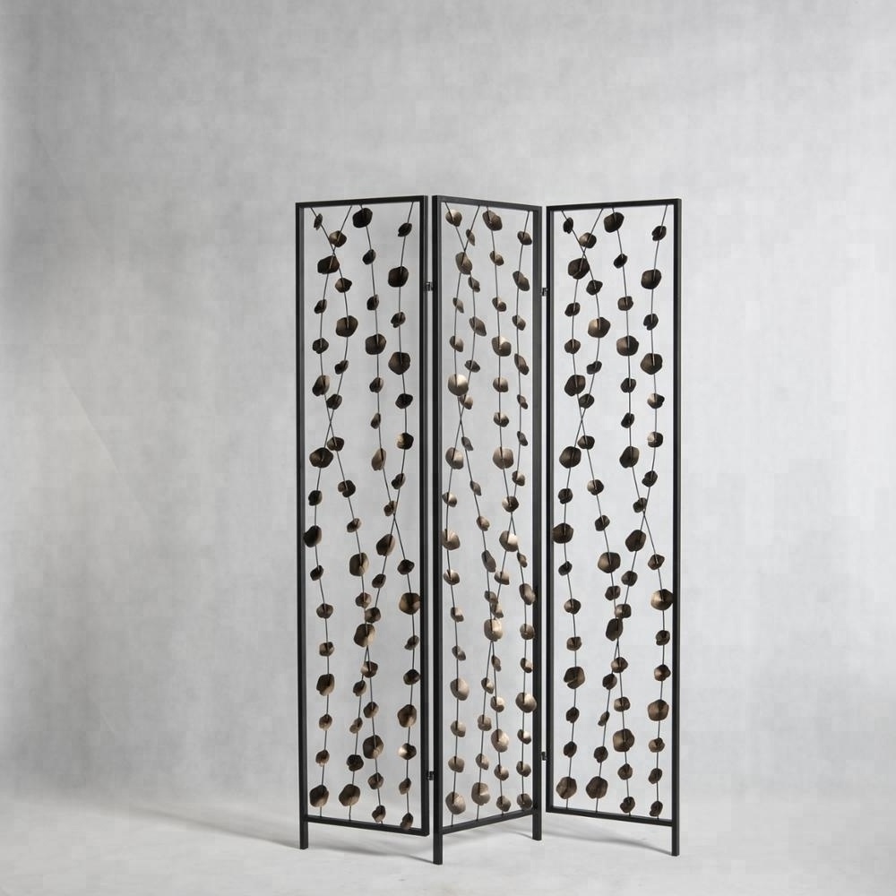 Mayco Home Hot Morden Metal Folding Decorative Wedding Screen Partition 3 Panel Room Divider for Living Room