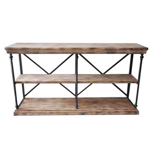 Mayco Home Office Bookcases Bookshelves 3 Tier Storage Furniture Rustic Industrial Shelf with Open Wood Shelves