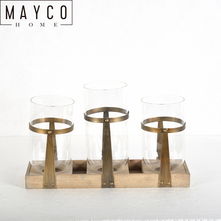 Mayco Elegant Tea Light Home Interior Set of 3 Glass Candle Holder