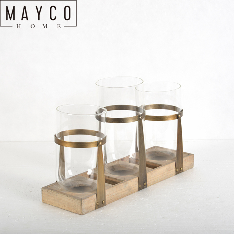 Mayco Elegant Tea Light Home Interior Set of 3 Glass Candle Holder