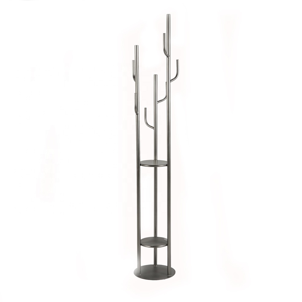 Mayco Metal Cactus Standing Coat Rack with Shelf for Bedroom