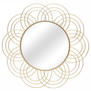 Mayco New Hot Golden Hanging Flower Shape Decorative Wall Mirror Home Decor