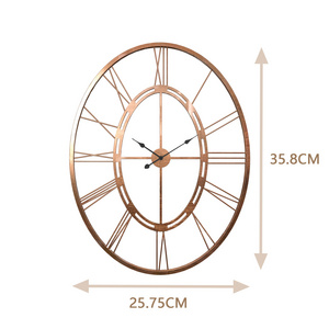 Mayco Home Decoration Antique Low Price High Quality Metal Oval Shape Decorative Wall Clock