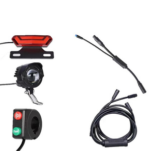 2T2 cable Bafang mid motor BBS01 02 HD waterproof cable kit front/rear light cable with horn light switch