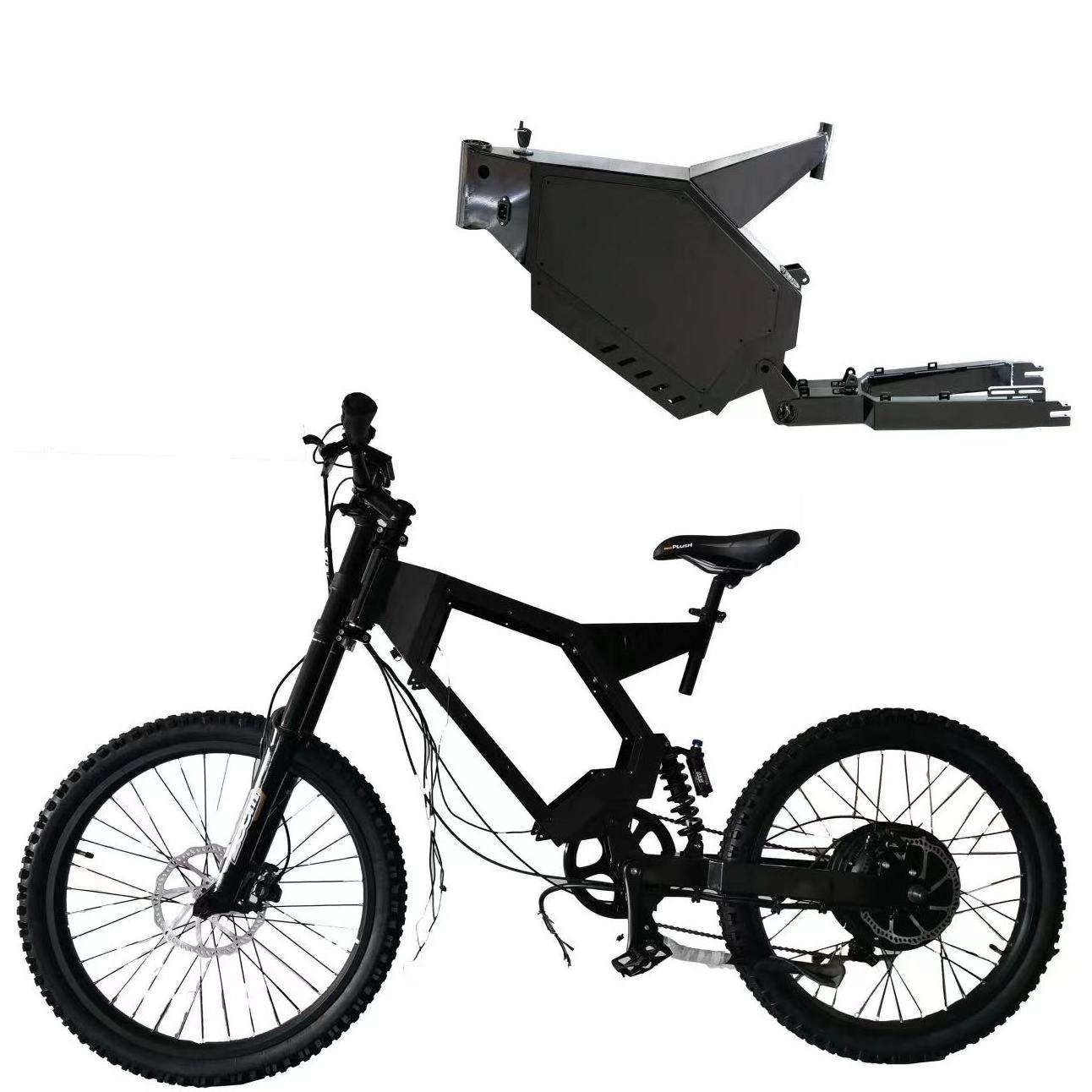 Steel Electric Bike DIY Conversion Frame Voilamart Stealth Bomber ...