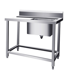 China factory wholesale restaurant kitchen compartment sink work table stainless steel industrial sink bench factory