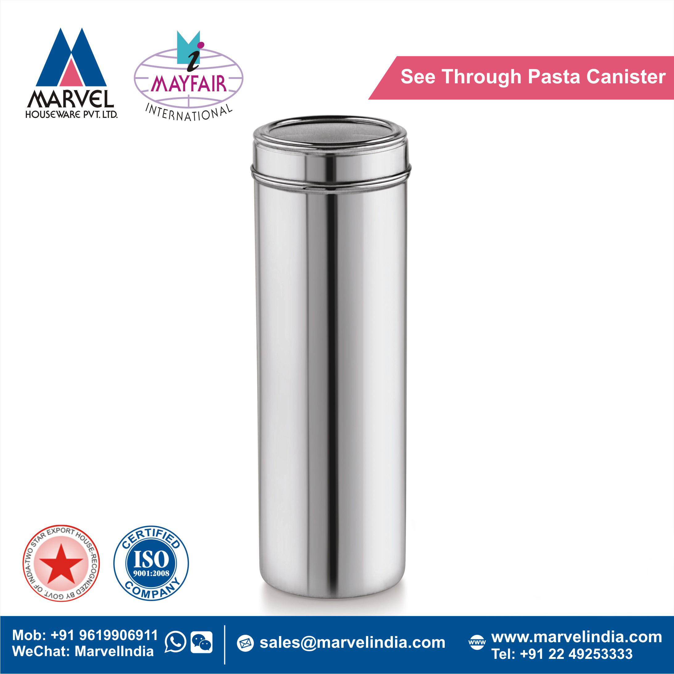 Pasta Canister With Slant Cover