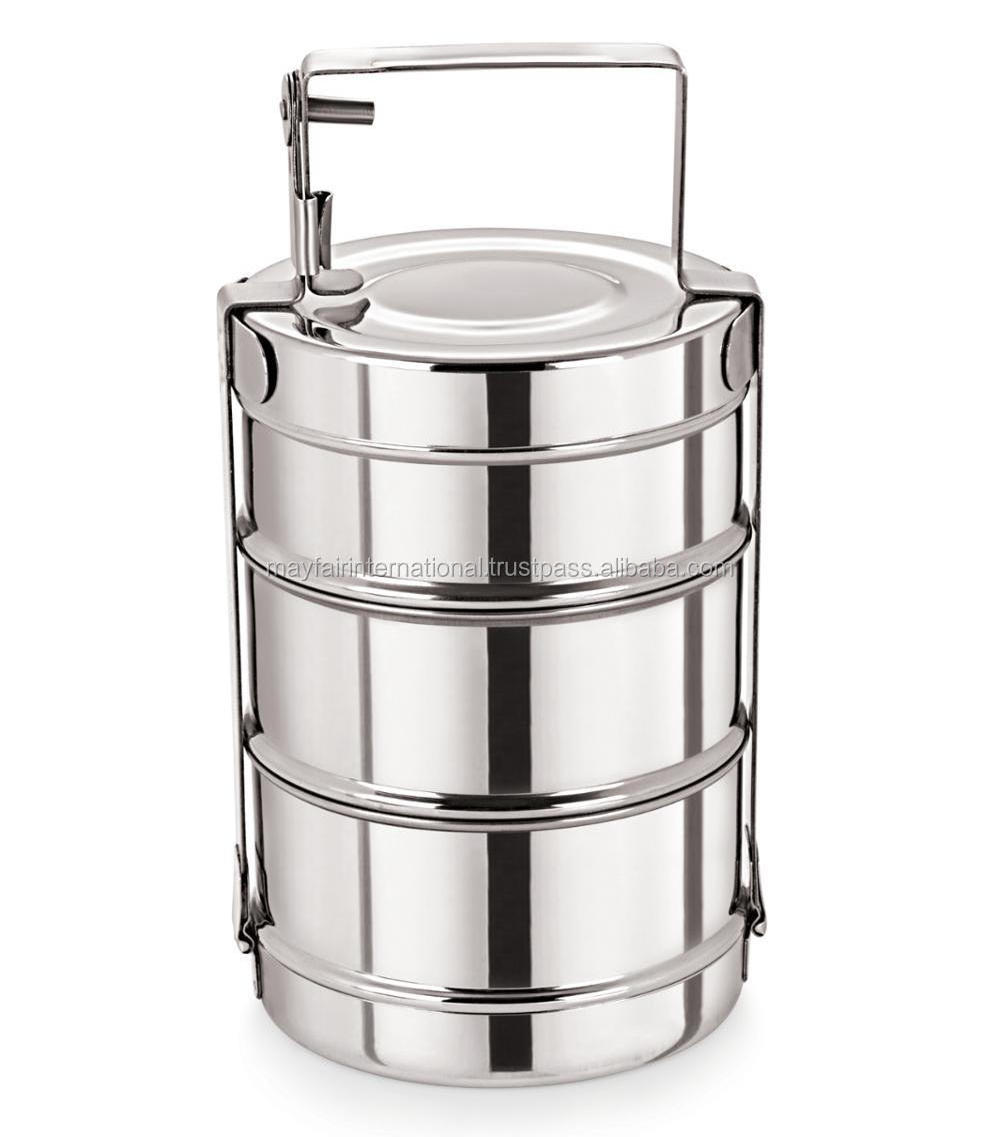 Premium Quality Stainless Steel Bombay Food Lunch Carrier Container Tiffin