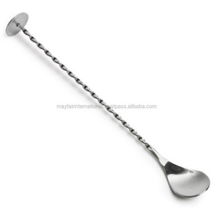 Stainless Steel Bar Spoon With Muddler Knob