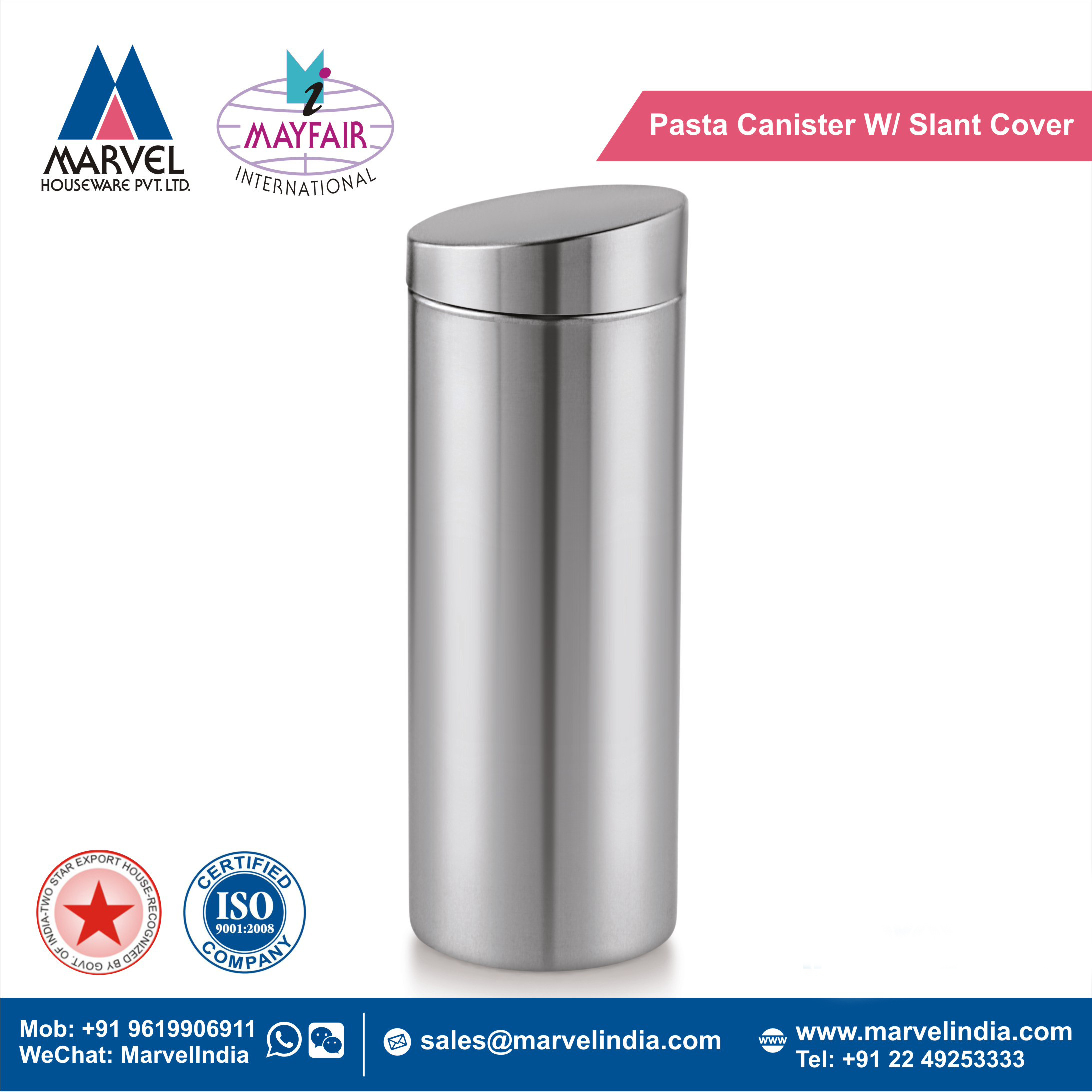 Pasta Canister With Slant Cover