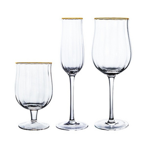 Glassware set wholesale wedding transparent champagne glass cup crystal Premium personalized wine glass set bulk for party